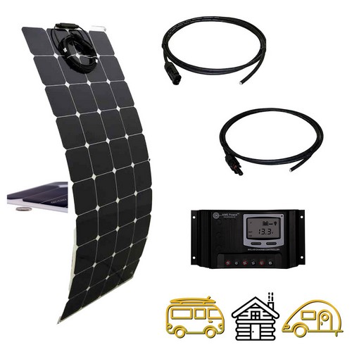 (image for) Aims Power, FCHORNET, Solar 130 Watt Flexible Panel & Charge Controller Base Kit | Reliable Solar Charging for RVs and Mobile Setups
